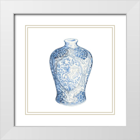 Ginger Jar I on White White Modern Wood Framed Art Print with Double Matting by Wild Apple Portfolio