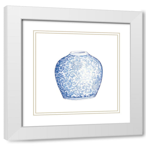 Ginger Jar V on White White Modern Wood Framed Art Print with Double Matting by Wild Apple Portfolio