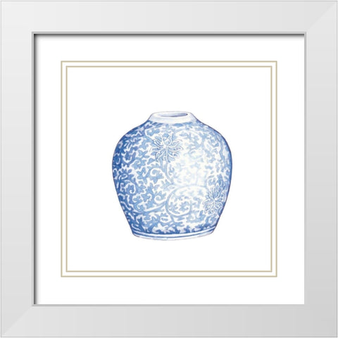 Ginger Jar V on White White Modern Wood Framed Art Print with Double Matting by Wild Apple Portfolio
