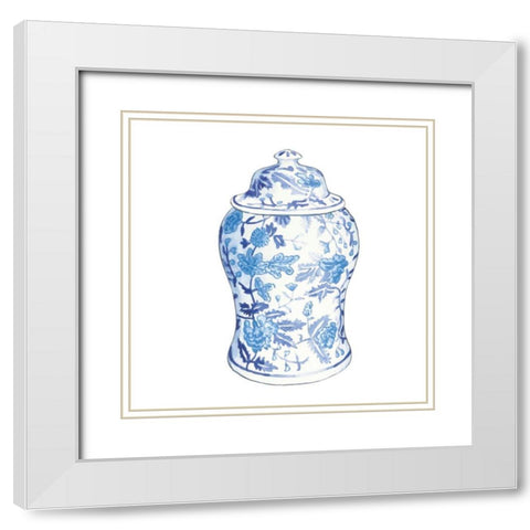 Ginger Jar VI on White White Modern Wood Framed Art Print with Double Matting by Wild Apple Portfolio