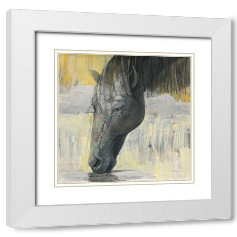 Caleb White Modern Wood Framed Art Print with Double Matting by Hristova, Albena