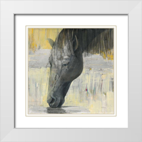 Caleb White Modern Wood Framed Art Print with Double Matting by Hristova, Albena