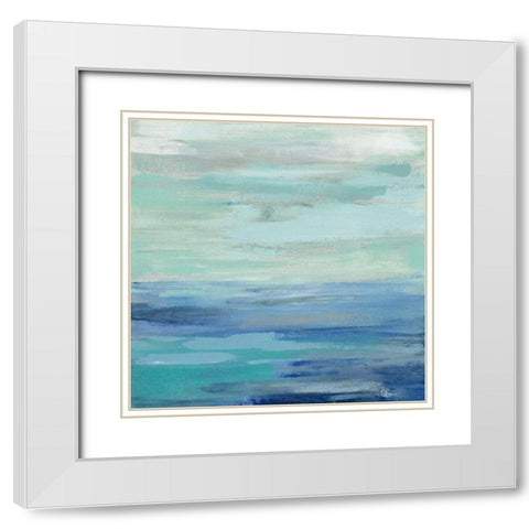 Sunset Beach II no Orange White Modern Wood Framed Art Print with Double Matting by Vassileva, Silvia