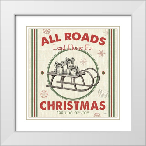 Farmhouse Holiday II White Modern Wood Framed Art Print with Double Matting by Pela Studio