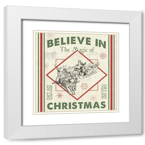 Farmhouse Holiday III White Modern Wood Framed Art Print with Double Matting by Pela Studio