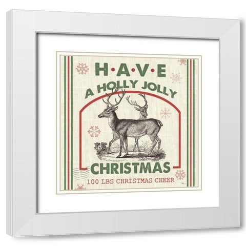Farmhouse Holiday IV White Modern Wood Framed Art Print with Double Matting by Pela Studio