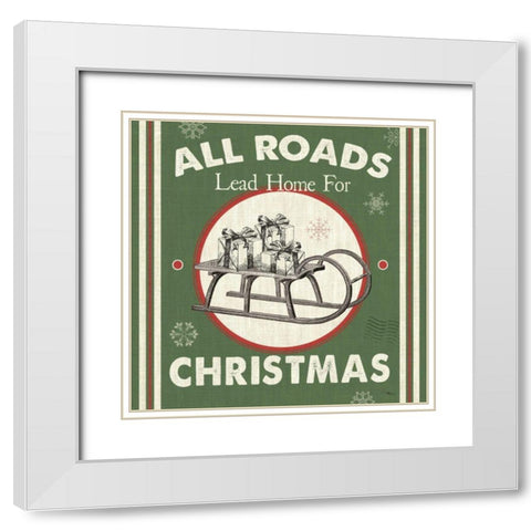 Farmhouse Holiday II Color White Modern Wood Framed Art Print with Double Matting by Pela Studio