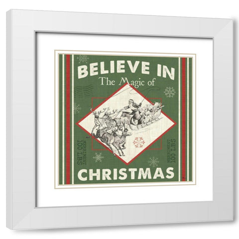 Farmhouse Holiday III Color White Modern Wood Framed Art Print with Double Matting by Pela Studio