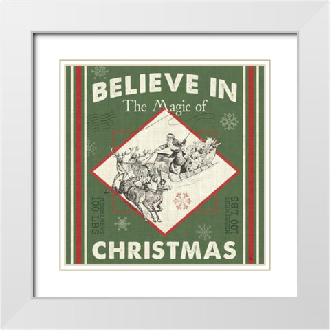 Farmhouse Holiday III Color White Modern Wood Framed Art Print with Double Matting by Pela Studio