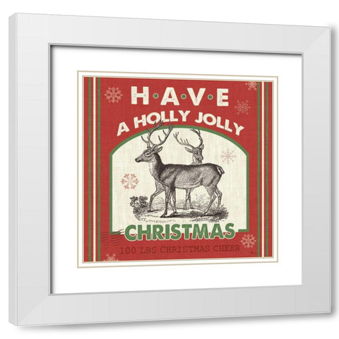 Farmhouse Holiday IV Color White Modern Wood Framed Art Print with Double Matting by Pela Studio