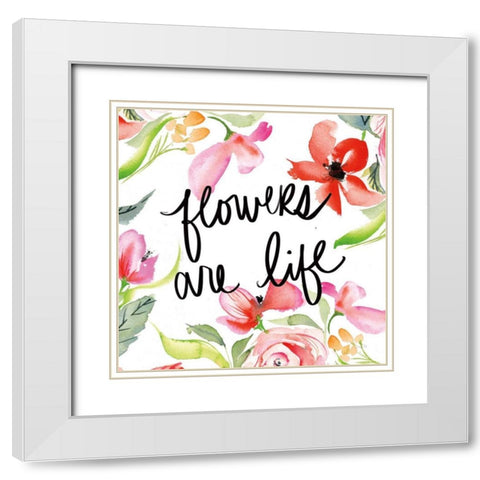Bloom to Remember II White Modern Wood Framed Art Print with Double Matting by Rice, Kristy