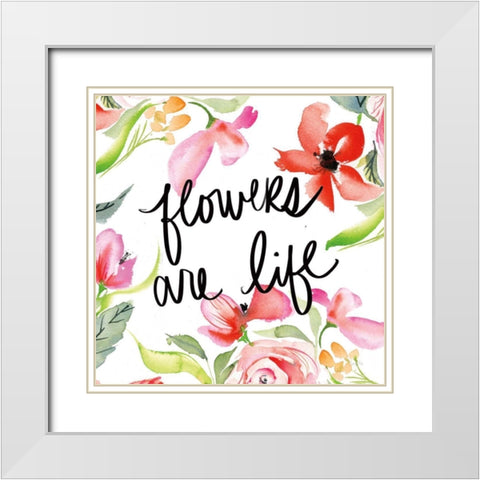 Bloom to Remember II White Modern Wood Framed Art Print with Double Matting by Rice, Kristy