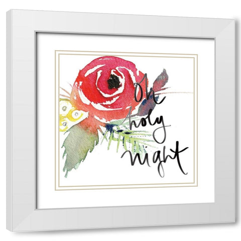 Scarlett O Christmas III White Modern Wood Framed Art Print with Double Matting by Rice, Kristy