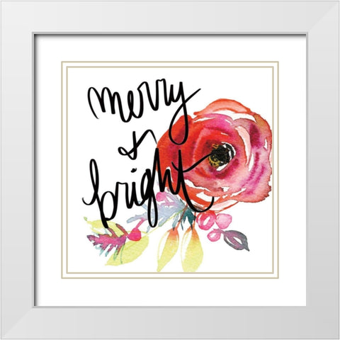 Scarlett O Christmas IV White Modern Wood Framed Art Print with Double Matting by Rice, Kristy