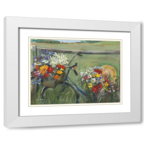 Karens Bicycle White Modern Wood Framed Art Print with Double Matting by Rowan, Carol