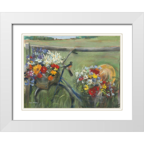 Karens Bicycle White Modern Wood Framed Art Print with Double Matting by Rowan, Carol