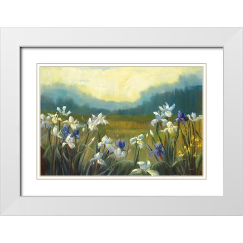 Wild Iris White Modern Wood Framed Art Print with Double Matting by Rowan, Carol