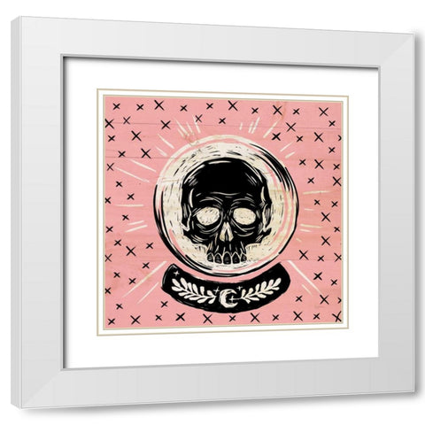 Mystical Halloween Pink III White Modern Wood Framed Art Print with Double Matting by Urban, Mary