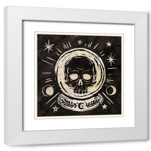 Mystical Halloween Wood III White Modern Wood Framed Art Print with Double Matting by Urban, Mary