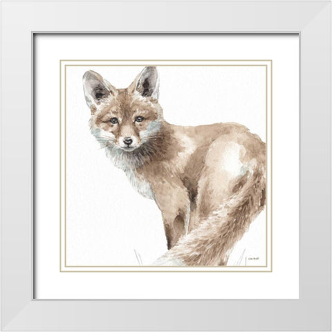 Forest Friends V White Modern Wood Framed Art Print with Double Matting by Audit, Lisa