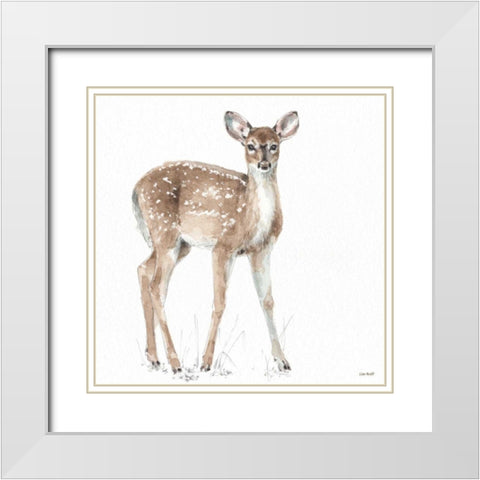 Forest Friends XII White Modern Wood Framed Art Print with Double Matting by Audit, Lisa