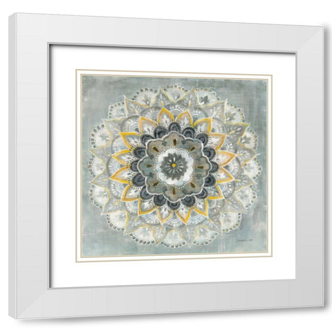 Sunburst White Modern Wood Framed Art Print with Double Matting by Nai, Danhui