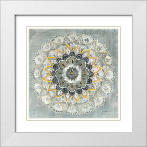 Sunburst White Modern Wood Framed Art Print with Double Matting by Nai, Danhui