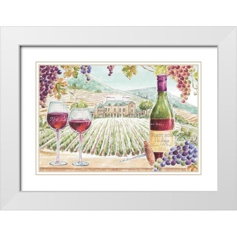 Wine Country I White Modern Wood Framed Art Print with Double Matting by Brissonnet, Daphne