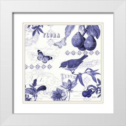 Botanical Blue III White Modern Wood Framed Art Print with Double Matting by Pertiet, Katie