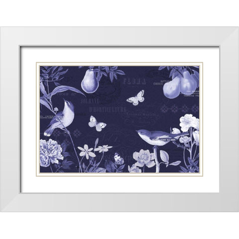 Botanical Blue IV White Modern Wood Framed Art Print with Double Matting by Pertiet, Katie