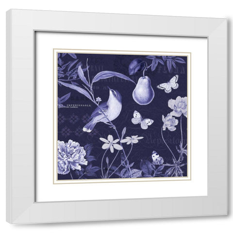 Botanical Blue V White Modern Wood Framed Art Print with Double Matting by Pertiet, Katie