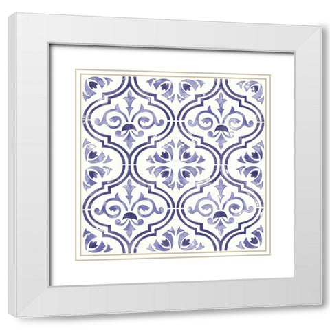 Botanical Blue Step 03 White Modern Wood Framed Art Print with Double Matting by Pertiet, Katie