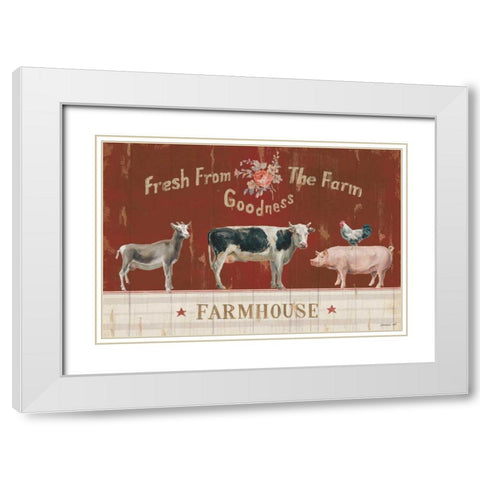 Farm Patchwork II White Modern Wood Framed Art Print with Double Matting by Nai, Danhui