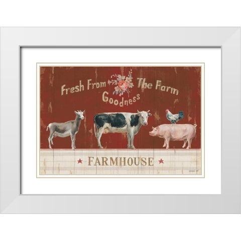 Farm Patchwork II White Modern Wood Framed Art Print with Double Matting by Nai, Danhui