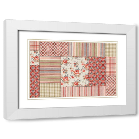 Farm Patchwork III White Modern Wood Framed Art Print with Double Matting by Nai, Danhui