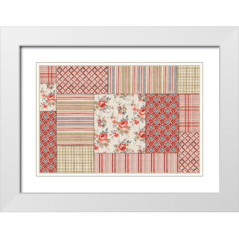 Farm Patchwork III White Modern Wood Framed Art Print with Double Matting by Nai, Danhui