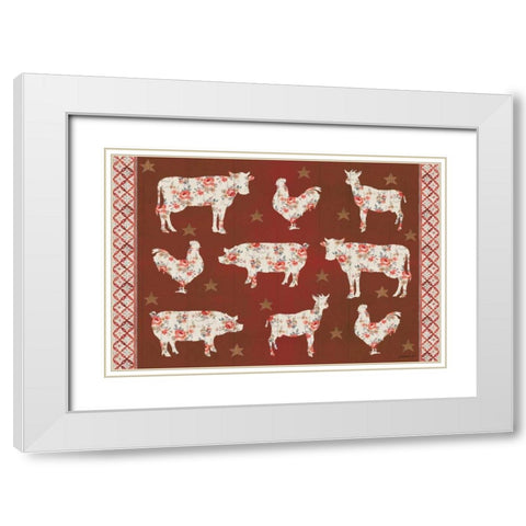 Farm Patchwork IV White Modern Wood Framed Art Print with Double Matting by Nai, Danhui