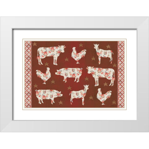 Farm Patchwork IV White Modern Wood Framed Art Print with Double Matting by Nai, Danhui