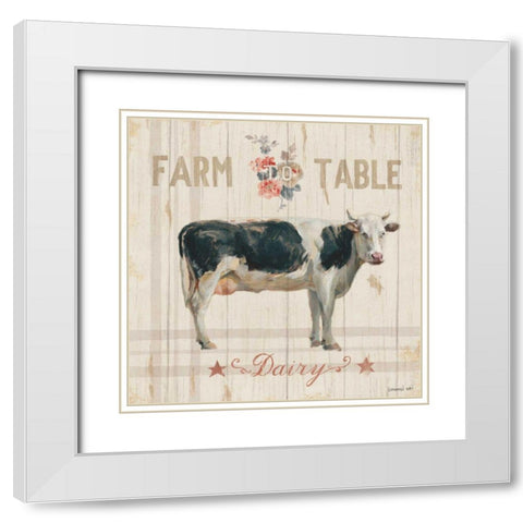 Farm Patchwork V White Modern Wood Framed Art Print with Double Matting by Nai, Danhui