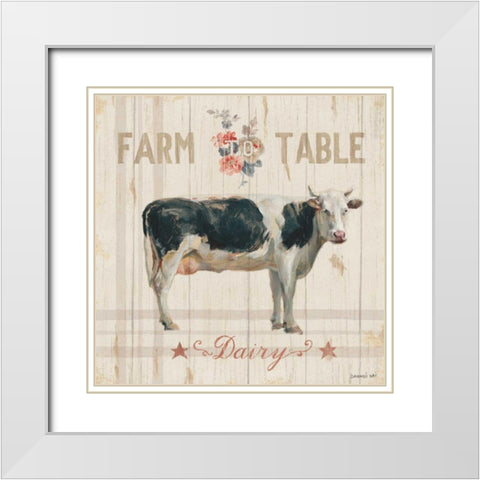 Farm Patchwork V White Modern Wood Framed Art Print with Double Matting by Nai, Danhui