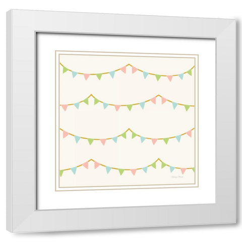 Little Circus Pastel Pattern IV White Modern Wood Framed Art Print with Double Matting by Hilsaca, Cleonique