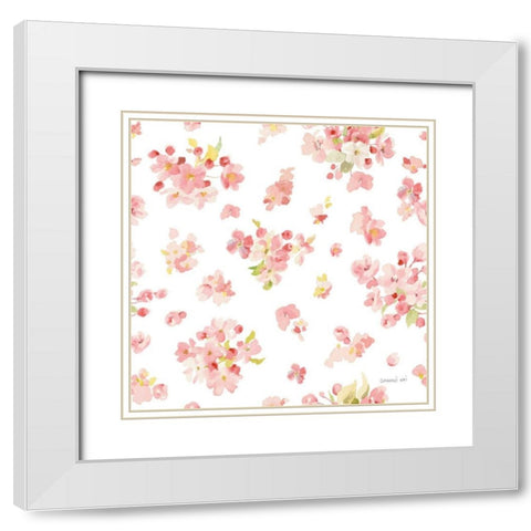 Jaipur Pattern VII White Modern Wood Framed Art Print with Double Matting by Nai, Danhui