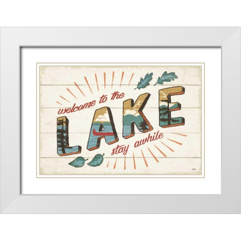 Vintage Lake I White Modern Wood Framed Art Print with Double Matting by Penner, Janelle