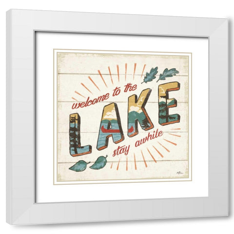 Vintage Lake II White Modern Wood Framed Art Print with Double Matting by Penner, Janelle