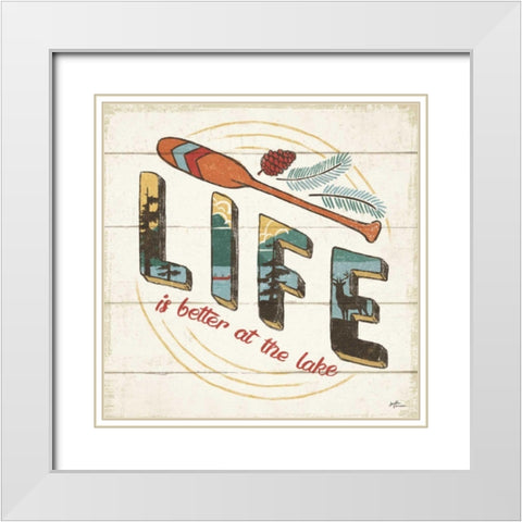 Vintage Lake III White Modern Wood Framed Art Print with Double Matting by Penner, Janelle
