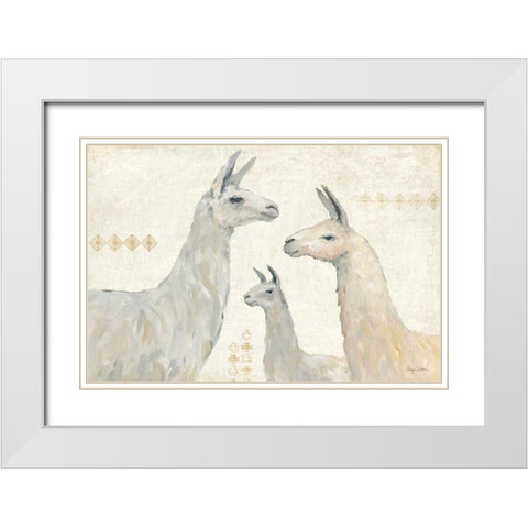 Llama Land IV White Modern Wood Framed Art Print with Double Matting by Tillmon, Avery