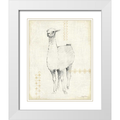 Llama Land XII White Modern Wood Framed Art Print with Double Matting by Tillmon, Avery