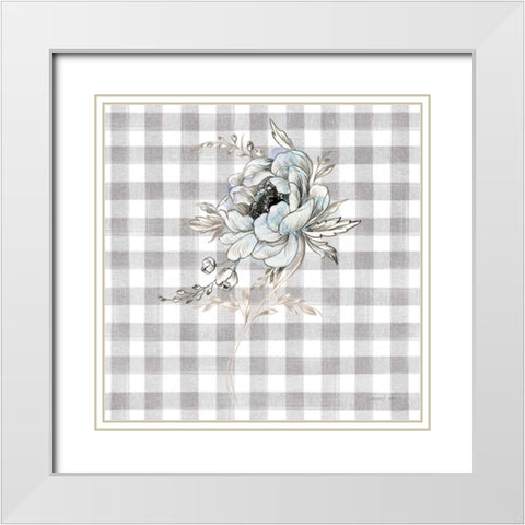 Sketchbook Garden VIII Checker White Modern Wood Framed Art Print with Double Matting by Nai, Danhui