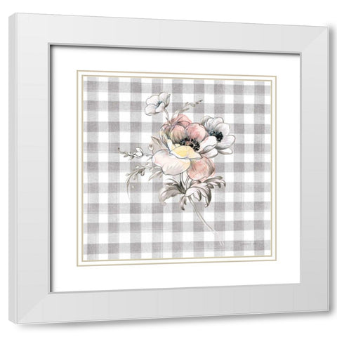 Sketchbook Garden X Checker White Modern Wood Framed Art Print with Double Matting by Nai, Danhui