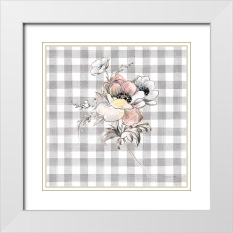 Sketchbook Garden X Checker White Modern Wood Framed Art Print with Double Matting by Nai, Danhui